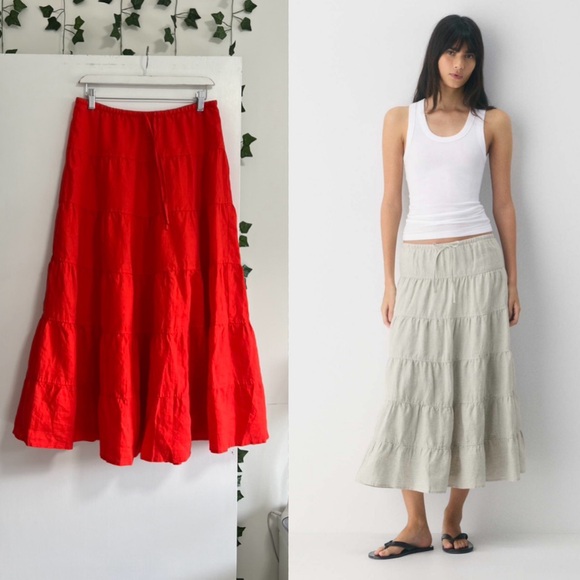 Babaton Dresses & Skirts - NWOTS Wilfred Bouquet Linen Maxi Skirt Sz M